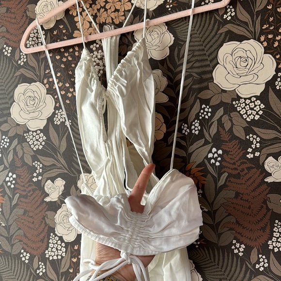 NWT Christopher Esber Disconnect Ruched Halter Dress in Natural size 4 - Picture 8 of 11